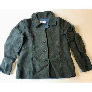 Vintage Pendleton Womens Shirt Jacket Green Blue Heathered Reversible Petites 8